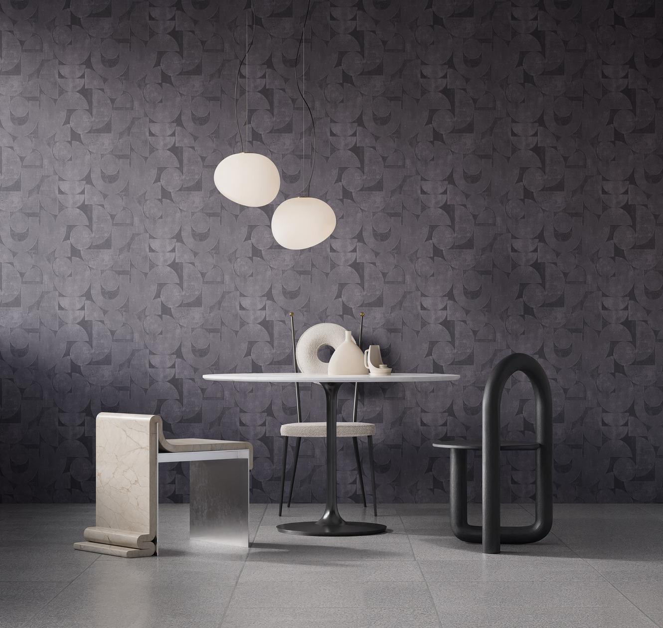 Обои Milassa Солярис Гравитация SOL3 011/1 10,05×1 фото в интерьере